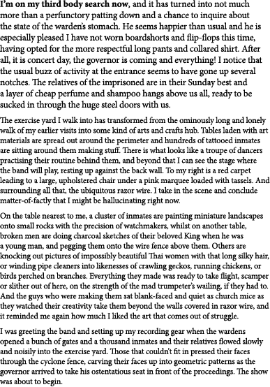 I’m on my third body search now, and it has turned into not much more than a perfunctory patting down and a chance to...