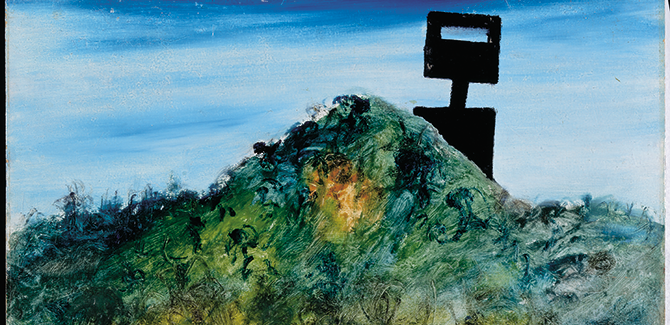 Sidney Nolan, Kelly (detail) 1946, enamel on cardboard. Collection, The Nolan Collection at Canberra Museum and Gallery is managed on behalf of the Australian Government.