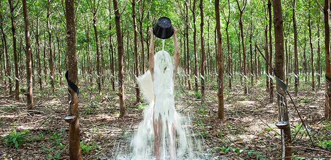 Khvay SAMNANG (Cambodia b.1982), Rubber Man 2014, inkjet print on Hahnemühle Photo Rag paper 308gsm, ed. 2/3, 80 x 120cm. Purchased 2015 Queensland Art Gallery, Gallery of Modern Art Foundation. Collection: Queensland Art Gallery. Asia Pacific Triennial of Contemporary Art (APT8), QUAGOMA, until 10 April 2016.