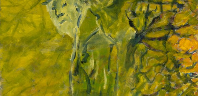 Kevin Connor, Winter sunset park 2013, oil on canvas, 122 x 102 cm. Kevin Connor & Ian Grant, Liverpool Street Gallery, 243a Liverpool Street East Sydney (NSW), 27 January – 11 February 2016