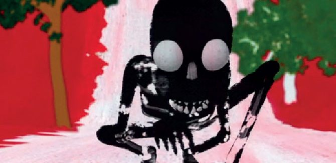 Yunkurra Billy Atkins and Sohan Ariel Hayes. Cannibal Story, 2013. Digital animation. 6:52 mins. Image courtesy the artists and Martumili Arts Centre. © the artists.